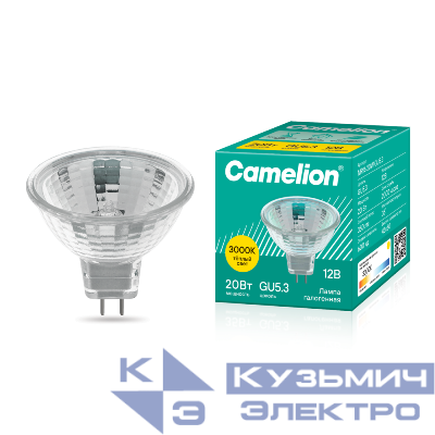 Лампа галогенная MR-16 20Вт 12В Camelion 3059