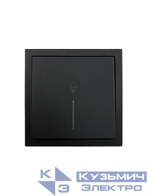 Кнопка звонка с индик. СП ZIMA IP20 безвинт. зажим черн. бархат LEZARD 704-4288-108QC