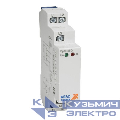 Реле контроля фаз OptiRel D PHS-3-1M-03-PP-1 чередования обрыва фаз 3Ф 1СО КЭАЗ 331988
