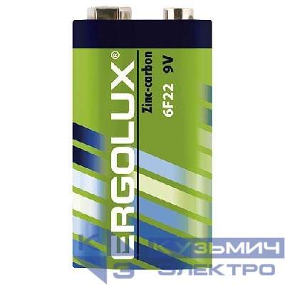 Элемент питания солевой "крона" 6F22 SR1 6F22SR1 9В Ergolux 12443