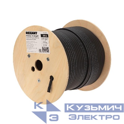 Кабель греющий (нагрев.) саморег. SRL24-2CR экранированный 24Вт/м 0.9кв.мм/70м 200м Rexant 51-0278