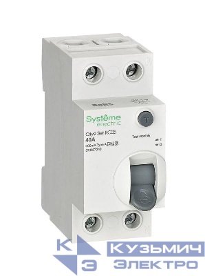 Выключатель дифференциального тока City9 Set 2п 40А 300мА A-S 230В SE C9R87240