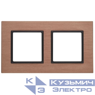 Рамка 2-м 14-5202-14 металл Elegance медь+антрацит ЭРА Б0034550