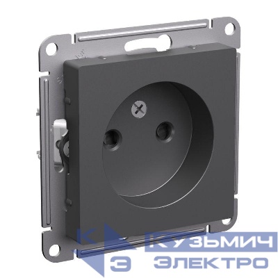 Розетка AtlasDesign 16А без заземл. защ. шторки механизм базальт SE ATN001449