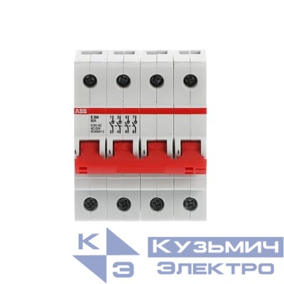 E204r 80A Рубильник 4пол.  рычаг крас. 2CDE284001R0080