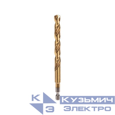 Сверло по металлу 9мм Р6М5 ТИТАН шестигранный хвостовик DIN 338 (уп.1шт) Kranz KR-91-5510