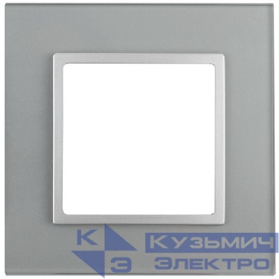 Рамка 1-м 14-5101-03 стекло Elegance алюм.+алюм. ЭРА Б0034472