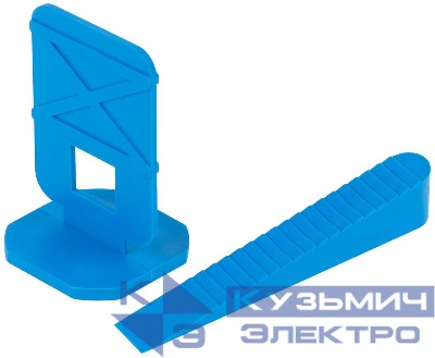 Система выравнивания плитки зажимы-40шт и клинья-40шт син. MOS 16781М
