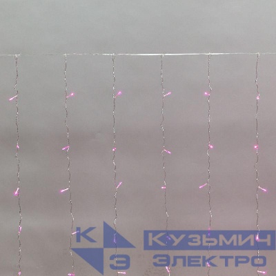 Гирлянда светодиодная "Светодиодный Дождь" 3х2м LED роз. 12Вт 230В IP20 свечение с динамикой прозр. провод Neon-Night 235-097