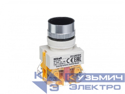 Выключатель кнопочный ABF ВК-22 d22мм 220В с фиксацией черн. DEKraft 25126DEK