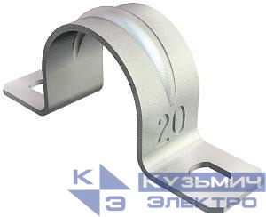 Скоба крепежная двухлапковая d16мм 605 16 G зажимная метал. оцинк. (уп.100шт) OBO 1018167