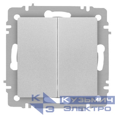 Переключатель 2-кл. СП Accent 6-107-03 10А IP20 250В AL/CU алюм. Intro Б0063560