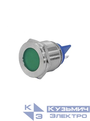 Лампа индикаторная GQ22T-D/L/G/24V/S светодиодная матрица d22мм 24В AC/DC IP67 метал. зел. Электротехник ET020084