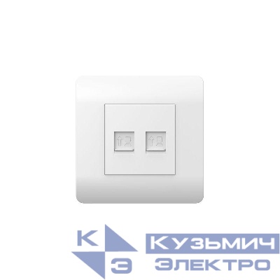 Розетка компьютерная 2-м NEW3-E RJ45 бел. CHINT 431553