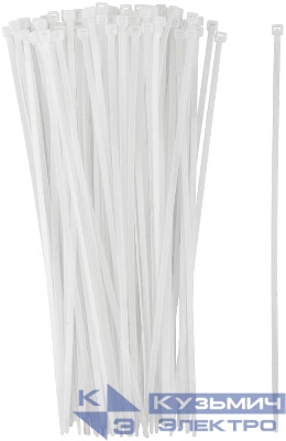 Хомут для проводов 4.8х300мм нейлон. бел. (уп.100шт) FIT 60376