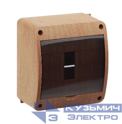 Щиток ОП Тусо 6 мод. с верт. двер. 140х125х85мм бук Рувинил 68306-38М