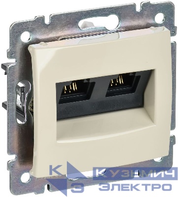 Розетка компьютерная 2-м СП Valena RJ45 кат.5 UTP механизм сл. кость (DIY-упак.) IEK 695626