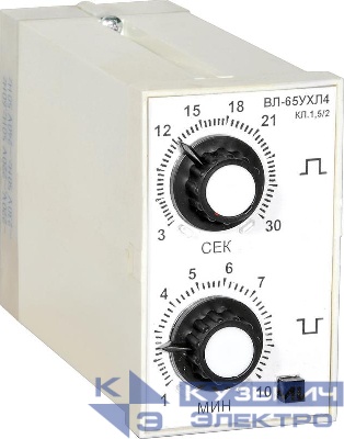 Реле времени ВЛ-65 УХЛ4 110/220В 1-10с 3-30с циклическое ток контактов исполнит. реле 4А 1НО+1НЗ A8011-76912080