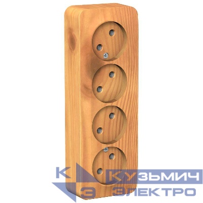 Розетка 4-м ОП Blanca 16А IP20 250В без заземл. без защ. шторок с изолир. пластиной ясень SE BLNRA000415