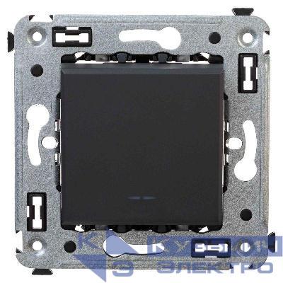 Выключатель 1-кл. СП Avanti "Черный матовый" DKC 4412103