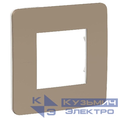 Рамка 1-м UNICA STUDIO песочн./бел. SchE NU280226