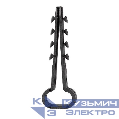 Дюбель-хомут 6-12 для плоского кабеля черн. (уп.100шт) Rexant 07-4614