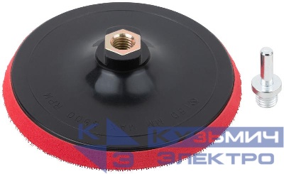 Диск шлифовальный с липучкой гайка М14 + переходник для дрели 150х10мм FIT 39622