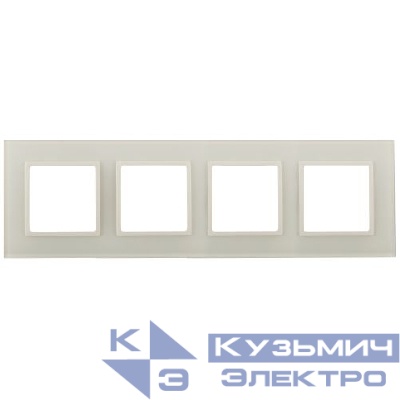 Рамка 4-м 14-5104-02 стекло Elegance сл. кость+сл. кость ЭРА Б0034525