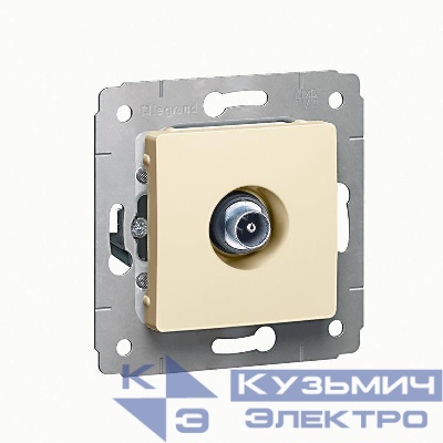 Розетка телевизионная проходная TV 1-м СП Cariva 14дБ 2150/2400МГц механизм сл. кость Leg 773780