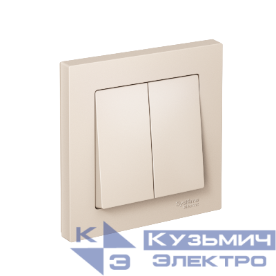 Выключатель 2-кл. AtlasDesign (сх. 5) 10AX быстрозажим. клем. в сборе беж. SE ATN000252S