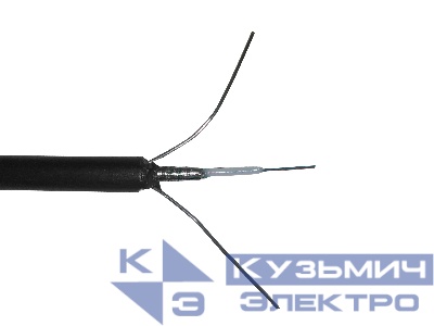 Кабель волоконно-оптический 4 (SМ - 9/125), наружный, двойная стальная проволока в качестве силового элемента, PE, черный, 2000м "L"