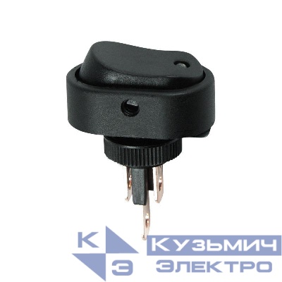 Выключатель клавишный 12В 30А (3с) ON-OFF черн. ОВАЛ LED подсветка син. (RWB-523 ASW-20D) Rexant 36-2671