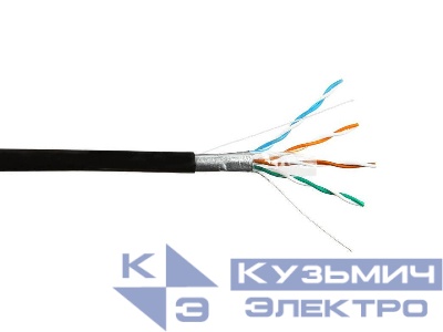 Кабель Skynet Standard FTP4 cat.5е, одножильный, 305м, Cu, Проходит Fluke тест, для наружных работ, черный