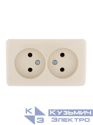 Розетка 2-м ОП Viola 16А IP20 без заземл. крем. LEZARD 751-0300-128