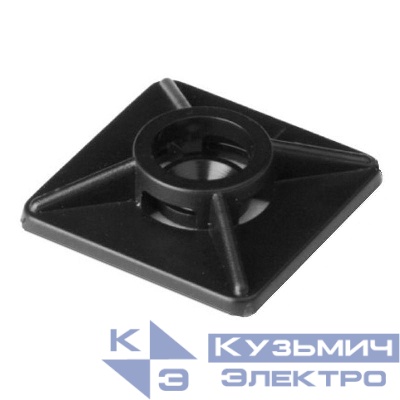 База монтажная двойная самоклеящаяся 19х19 (спец.состав) для хомутов шир. до 3.6мм черн. (уп.100шт) DKC 25469SR3MV