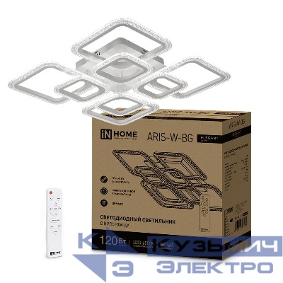 Светильник светодиодный ELEGANT ARIS-W-BG 120Вт 230В 3000-6500К 10500лм 600х600х110мм ПУ бел. IN HOME 4690612043272
