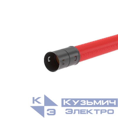 Труба гофрированная двустенная ПНД жесткая d125мм с муфтой для кабельной канализации SN10 980Н красн. (дл.5.70м) DKC 16091257
