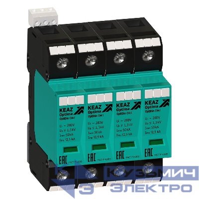 Ограничитель импульсных перенапряжений (УЗИП) OptiDin OM I 4 280/12.5/RS КЭАЗ 114263