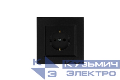 Розетка с заземления Karea черн. Makel 56054028