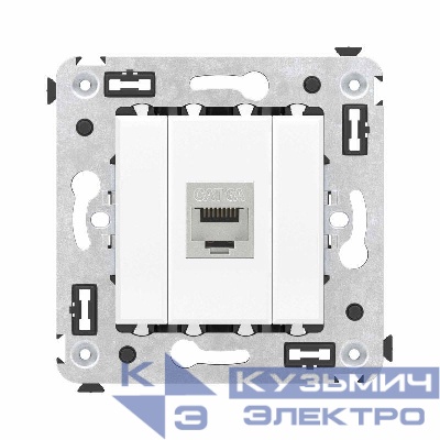 Розетка компьютерная 1-м СП Avanti "Белое облако" RJ45 кат.6A без шторок экранир. механизм DKC 4400773