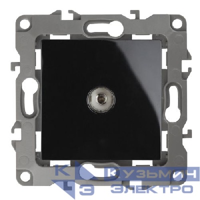 Розетка телевизионная одиночная TV 1мод. Эра12 12-3101-06 IP20 черн. Эра Б0014710