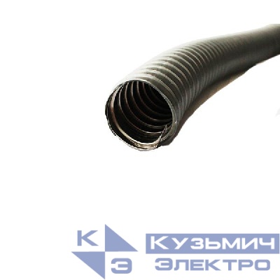 Металлорукав в ПВХ изоляции d32мм без протяжки сер. (уп.20м) Урал Пак МР-1001732-020