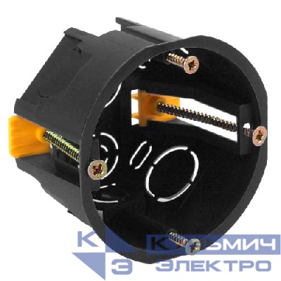 Коробка установочная приборная КУП 68х45мм для полых стен с саморезами с пластиковыми лапками IP30 черн. Эра Б0037432