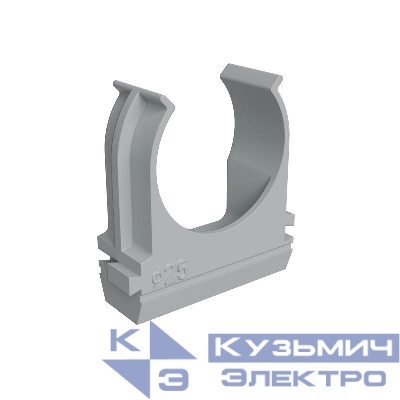 Крепеж-клипса для пластик. труб d25мм сер. (уп.100шт) КМ LO67226