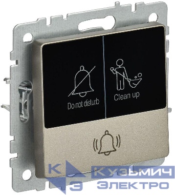 Кнопка звонка BRITE 10А ВС10-1-9-БрШ для отелей с индик. механизм шампань IEK BR-V14-2-10-K37
