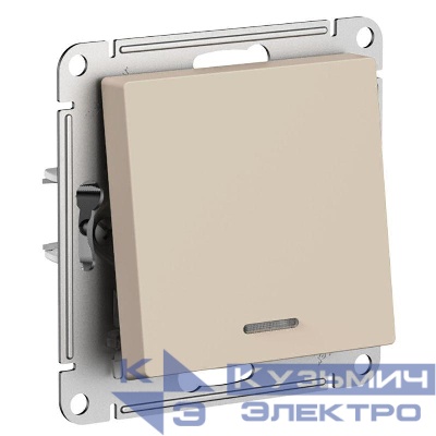 Переключатель 1-кл. AtlasDesign (сх. 6а) 10AX с подсветкой механизм песочн. SE ATN001263