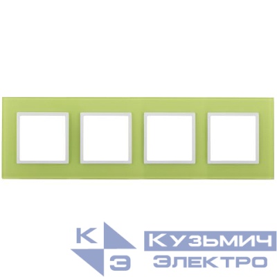 Рамка 4-м 14-5104-26 стекло Elegance лайм+бел. ЭРА Б0034534