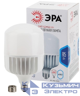 Лампа светодиодная высокомощная STD LED POWER T140-85W-4000-E27/E40 85Вт T140 колокол 4000К нейтр. бел. E27/E40 (переходник в компл.) 6800лм Эра Б0032087