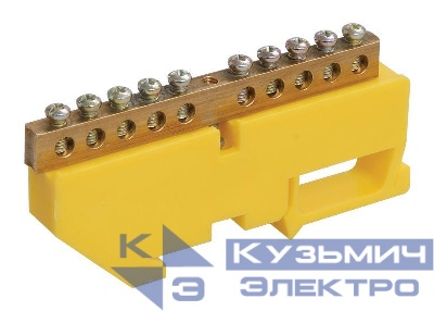 Шина PE "земля" на DIN-изол. ШНИ-6х9-10-Д-Ж IEK YNN10-69-10D-K05