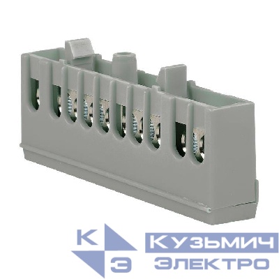 Шина L "фаза" 6х9 10 отвер. латунь сер. изолированный корпус на DIN-рейку PROxima EKF sn0-63-10-is